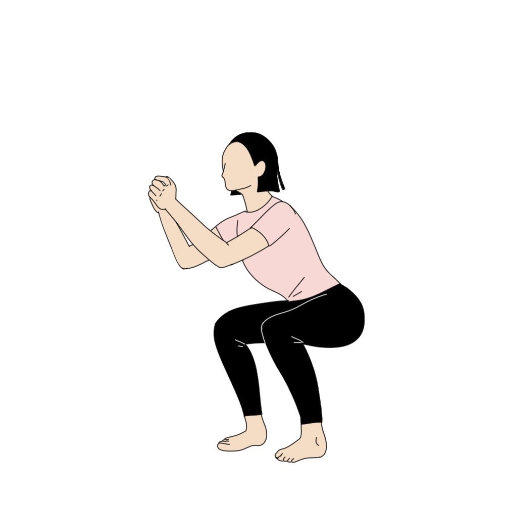 50代女性が2ヵ月で8キロ痩せるための運動-自重のスクワット